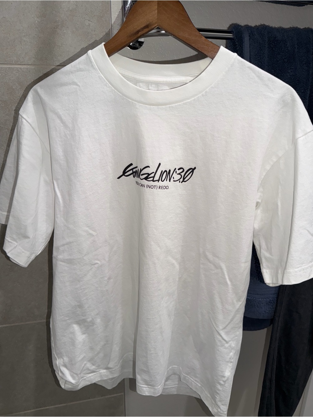 Evangelion 3.0 White Graphic Crew T‑Shirt